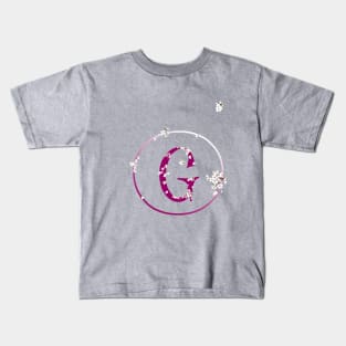 Monogram fairy flowers, letter G Kids T-Shirt